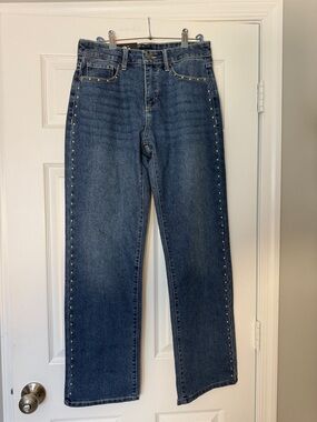 EXPRESS Women’s Gold Studded Blue Jeans, size 2, NWT
